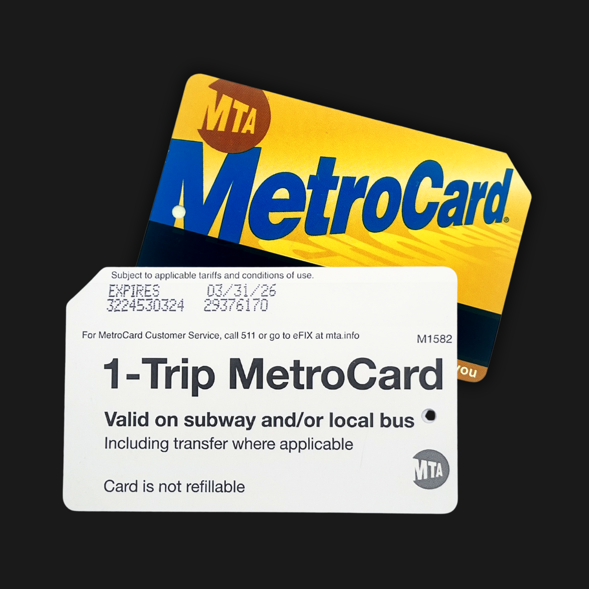 1-Trip MetroCard, Exp. 2026